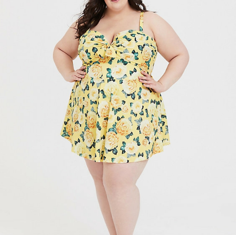 Yellow Floral bathing suit